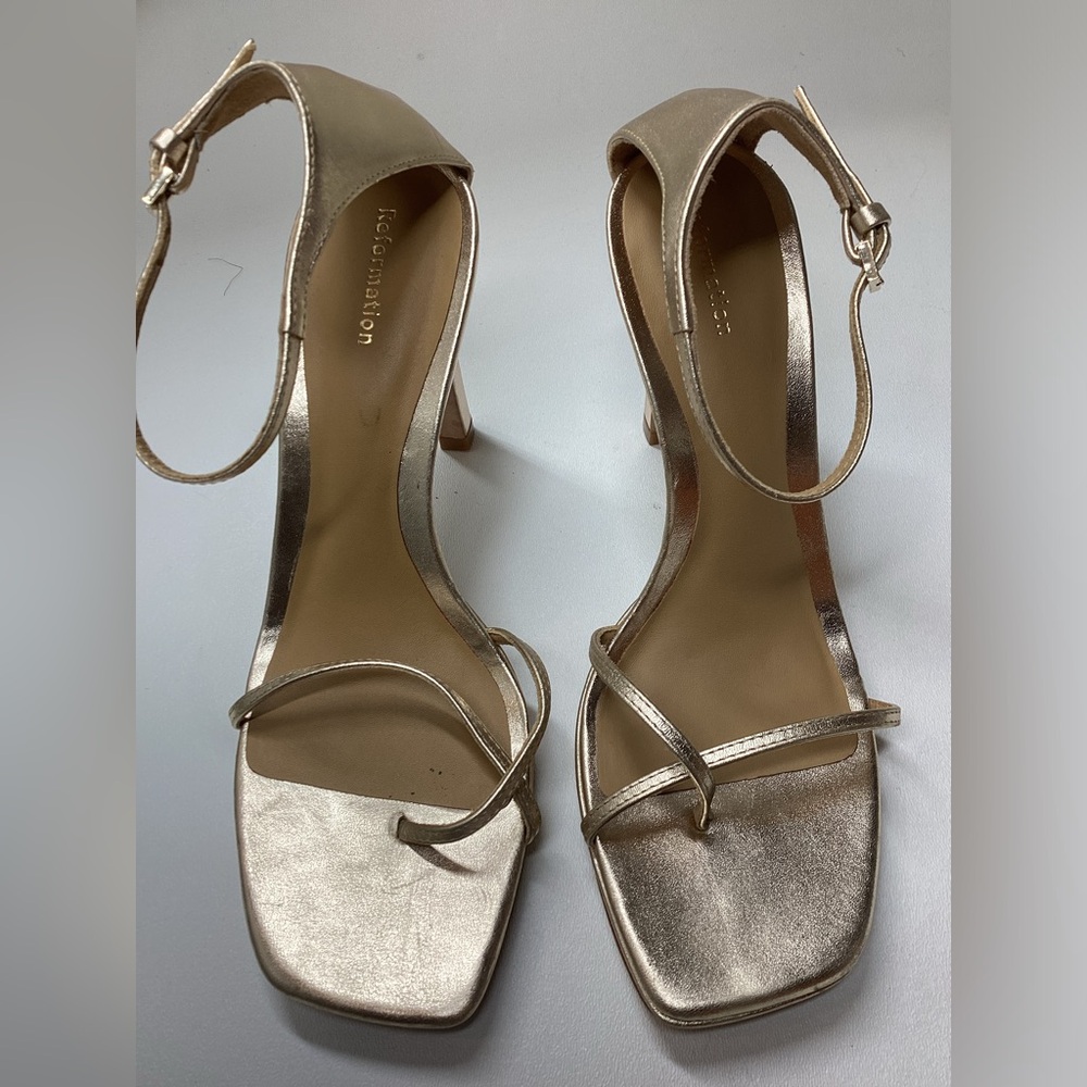 Reformation Gilda Platform Ankle Strap Sandal Size 7 - Picture 3 of 13